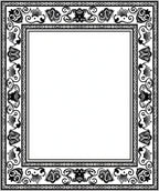 Ornate Floral Scrollwork Black White Design Rug