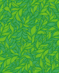 Dense Green Leafy Pattern Rug