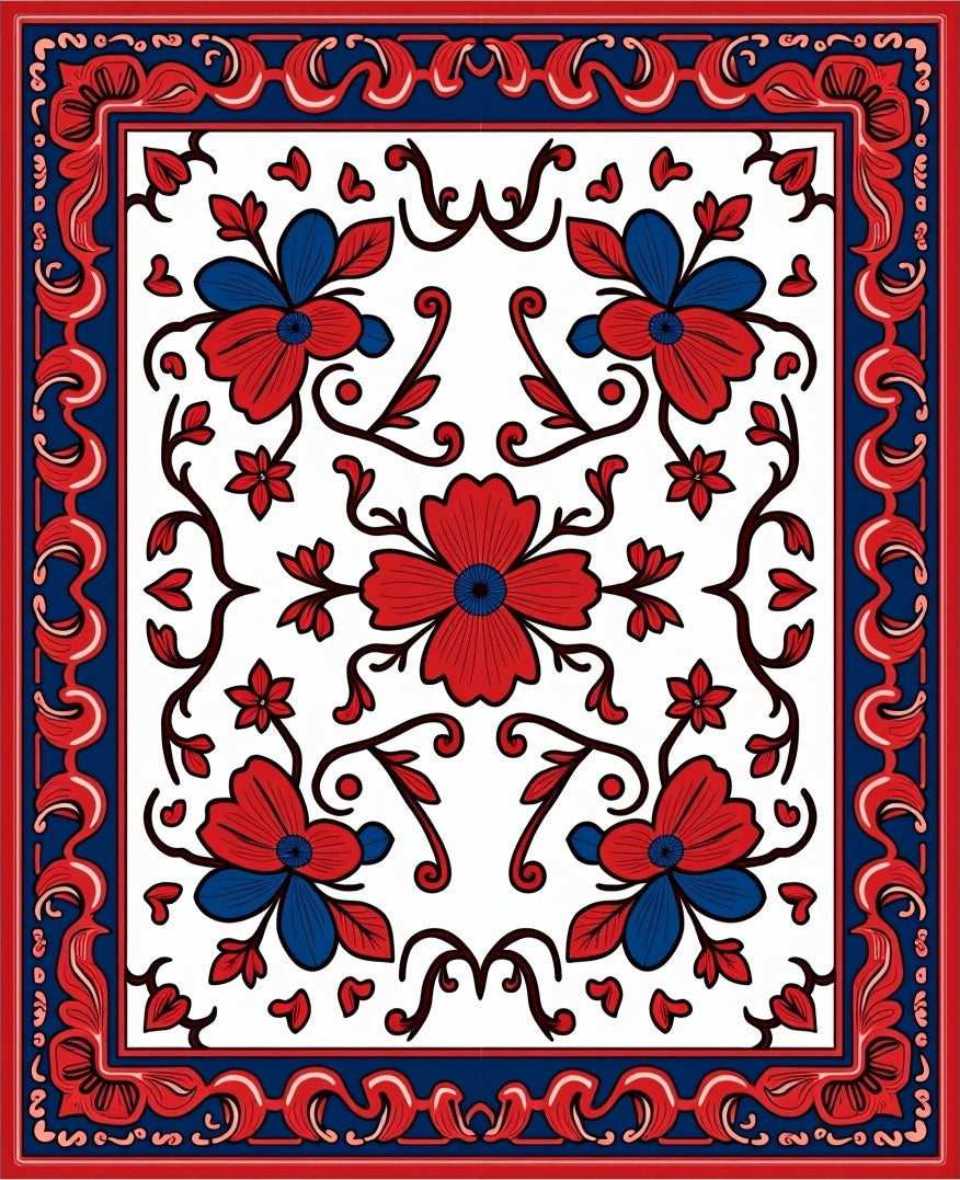 Floral Vine Pattern Rug