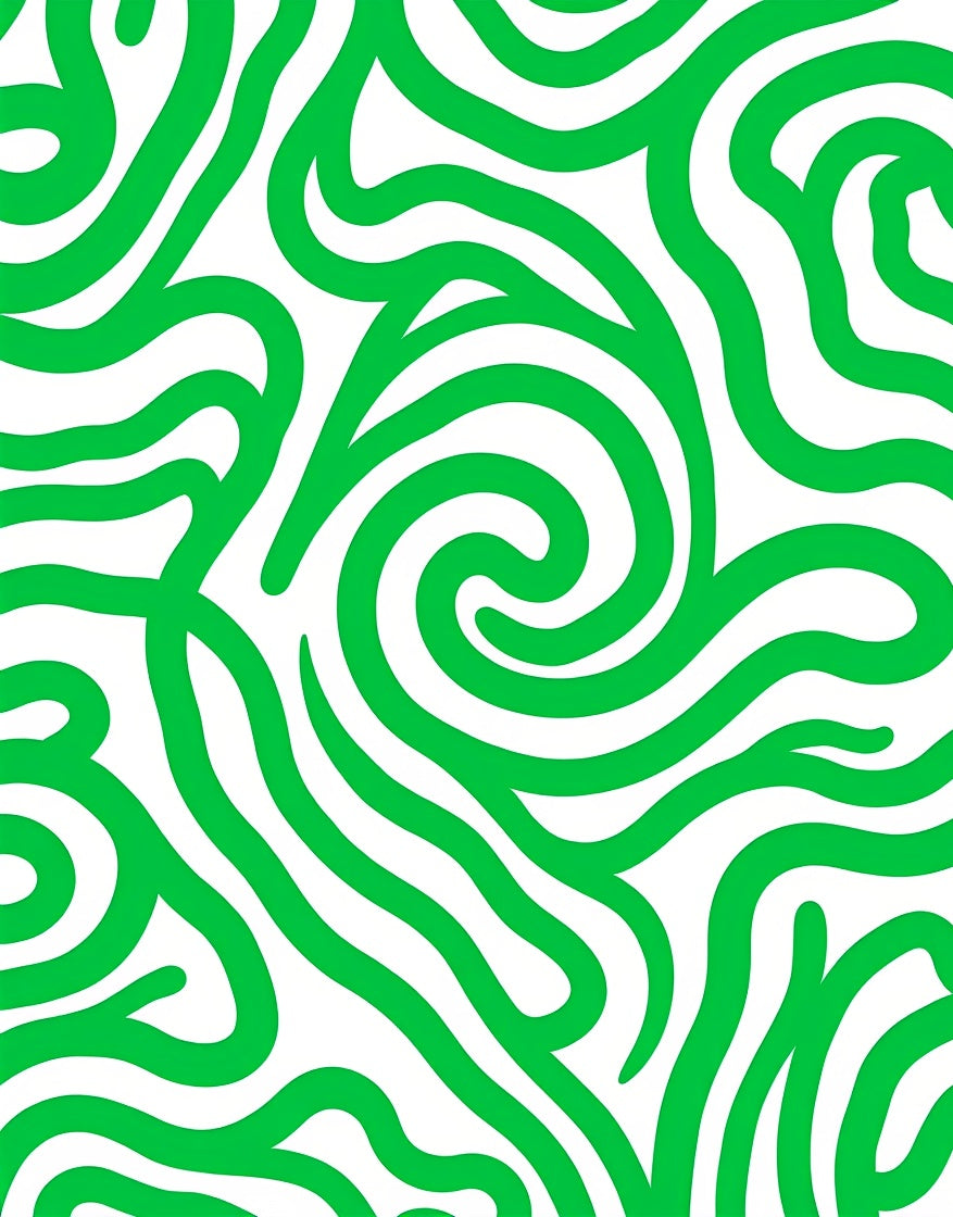 Vibrant Green Swirl Abstract Textile Design Rug