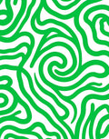 Vibrant Green Swirl Abstract Textile Design Rug