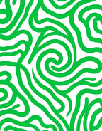 Vibrant Green Swirl Abstract Textile Design Rug