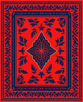 Bold Floral Border With Geometric Accents Rug