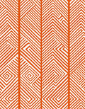 Bold Orange Geometric Labyrinth Pattern Rug