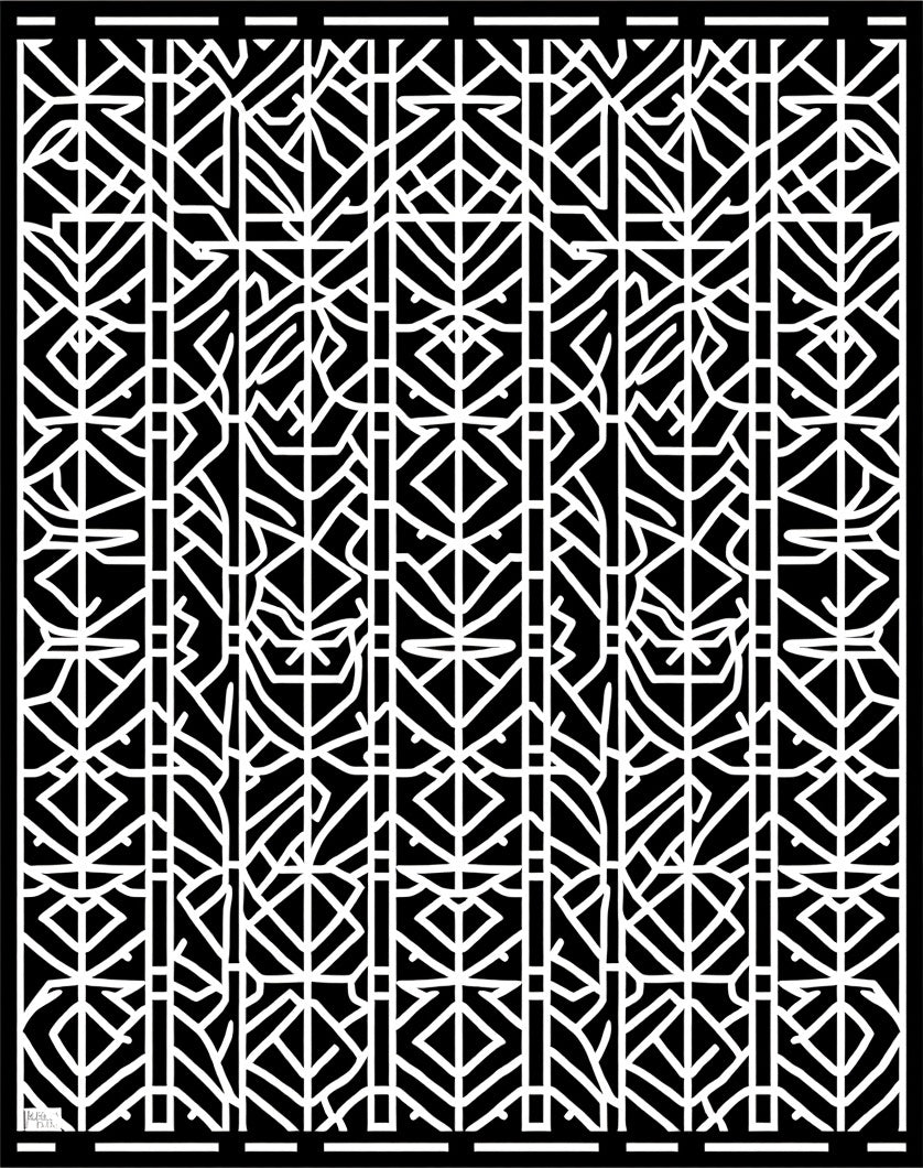 Monochromatic Geometric Abstract Pattern Rug