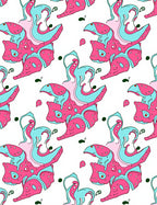 Abstract Pink Blue Swirls Pattern Rug