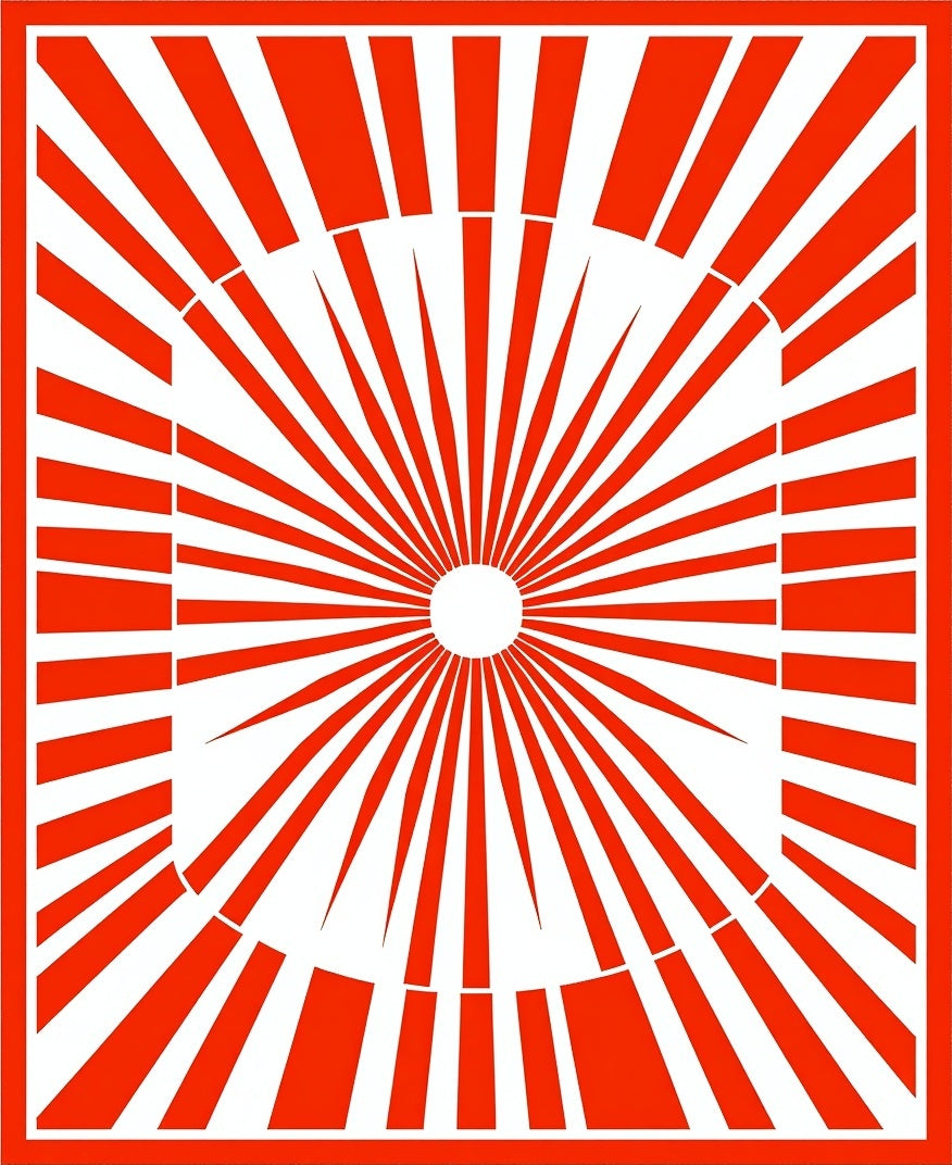 Bold Radial Sunburst Pattern Rug