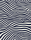 Classic Black Cream Wavy Lines Rug