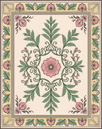 Floral Leafy Scrollwork Traditional Rug