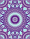 Intricate Mandala Patterned Violet Rug
