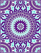 Intricate Mandala Patterned Violet Rug