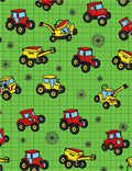 Red and Yellow Tractor Farm Pattern Rug