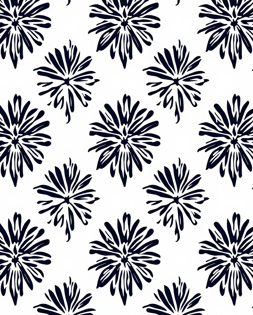 Bold Floral Starburst Pattern Rug