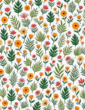 Whimsical Floral Leaf Pattern Rug
