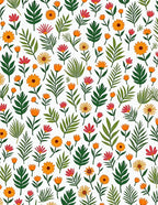 Whimsical Floral Leaf Pattern Rug