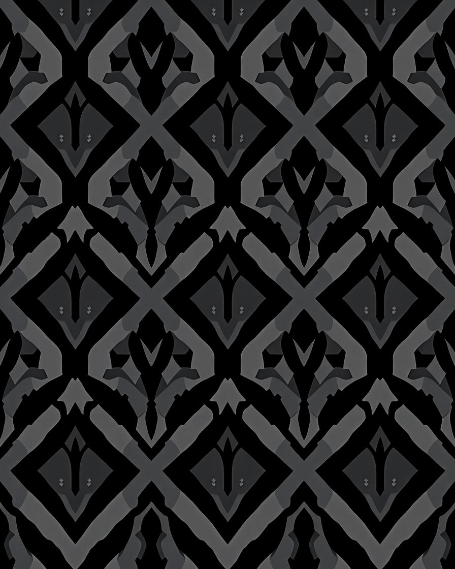 Dark Gothic Diamond Pattern Rug