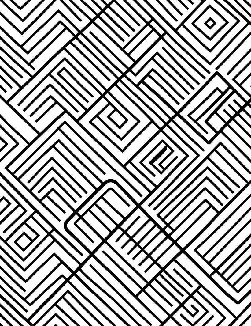 Bold Black White Abstract Geometric Rug