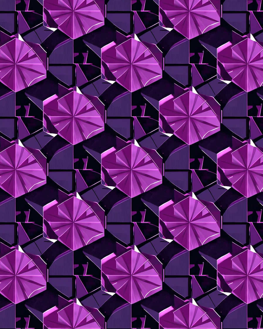 Faceted Geometric Purple Pattern Design Rug