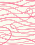 Abstract Pink Ribbon Swirl Pattern Rug