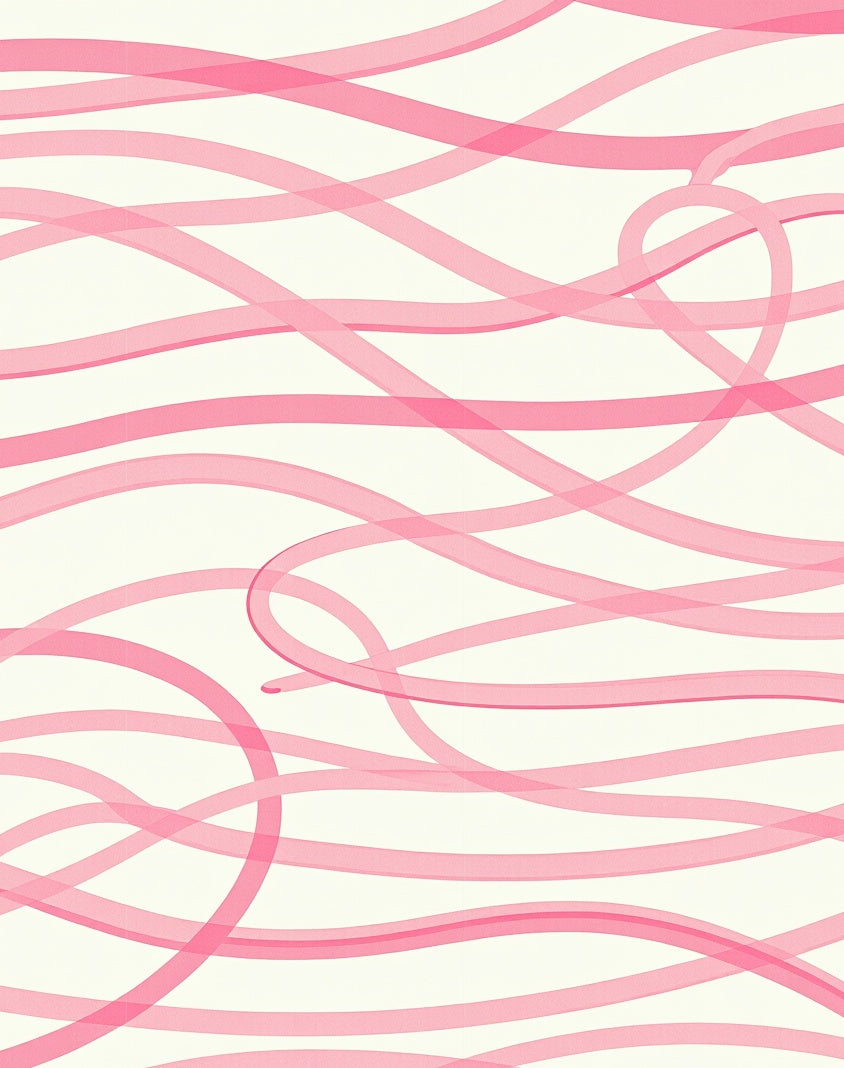 Abstract Pink Ribbon Swirl Pattern Rug