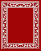 Elegant White Floral Border Design Rug