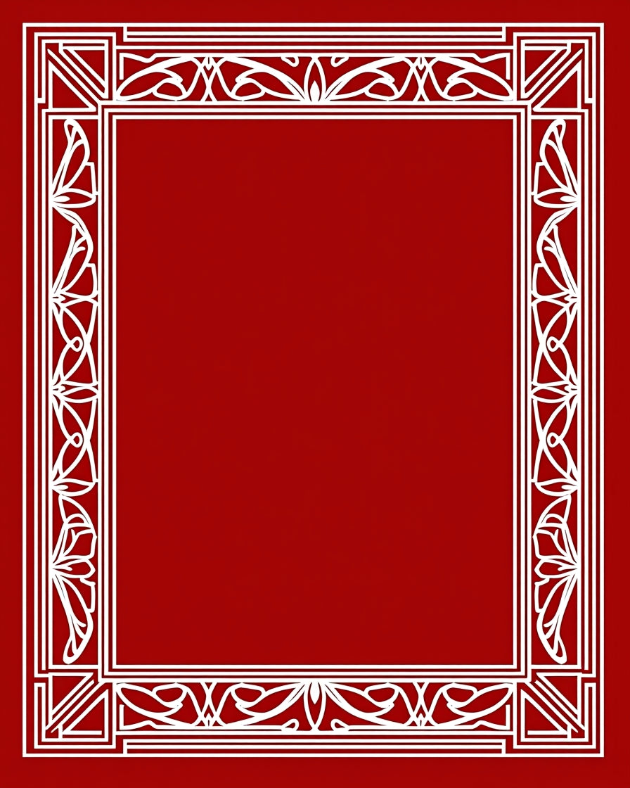 Elegant White Floral Border Design Rug