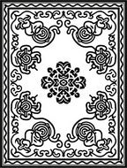 Intricate Scrollwork Floral Medallion Rug