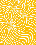 Swirling Yellow White Abstract Lines Rug