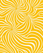 Swirling Yellow White Abstract Lines Rug