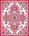 Classic Red Floral Damask Pattern Rug