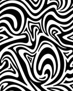 Bold Black and White Swirl Pattern Rug