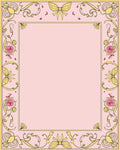 Pink and Yellow Floral Bow Motif Rug