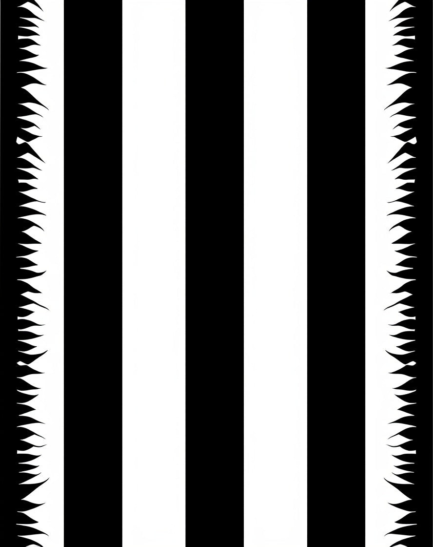 Bold Vertical Stripe With Jagged Edge Rug
