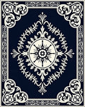 Elegant Dark Floral Motif Rug
