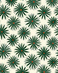 Green Starburst Floral Pattern Rug
