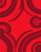 Bold Red Swirl Abstract Design Rug