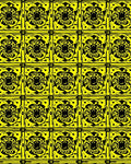 Bold Yellow Abstract Tile Pattern Rug