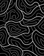 Black White Abstract Contour Design Rug