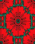 Bold Red and Teal Floral Design Rug