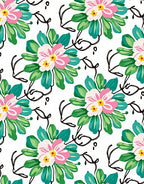 Bushes and Blossoms With Swirls Rug