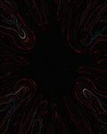 Cosmic Swirls With Red Blue Lines Rug