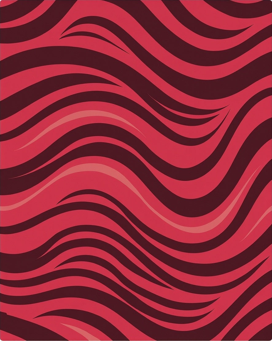 Crimson Flowing Wave Pattern Rug