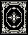 Elegant Black Ivory Classic Floral Design Rug