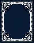 Elegant Floral Scrollwork Border Rug