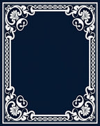 Elegant Floral Scrollwork Border Rug