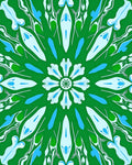 Green Blue Floral Mandala Pattern Rug