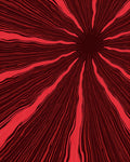 Radial Red Line Art Design Rug