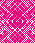 Linear Geometric Pattern with White Lines Rug