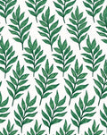 Earthy Green Leaf Pattern Rug