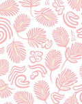 Abstract Pink Feather Swirl Design Rug